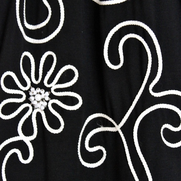 Smock Tunic Lauren Michelle Embroidered Classy B/W - Picture 5 of 8